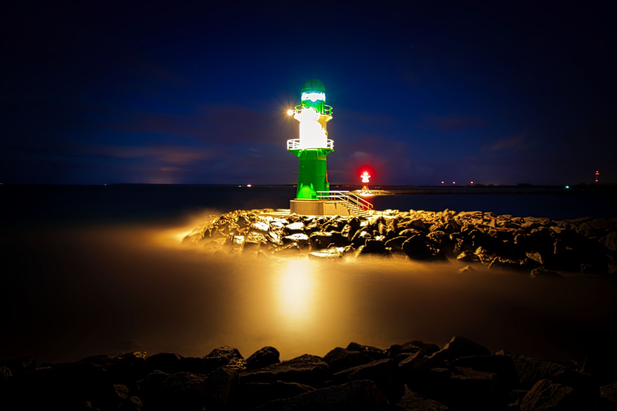 The two Lighthouses at the Warnemünde, Germany