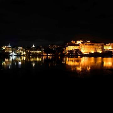 Udaipur Palace at night, India