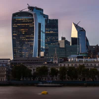 The City of London from across the river, United Kingdom