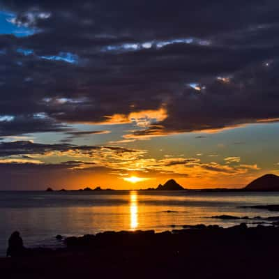 Sunset at Princess bay in Wellington, New Zealand