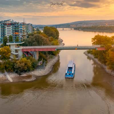 Yacht harbour in Budapest, Hungary