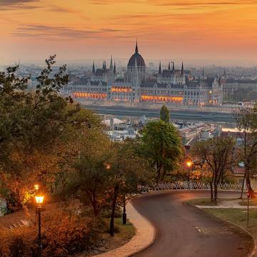 Autumn cityscape with Hungarian parliamnet, Hungary