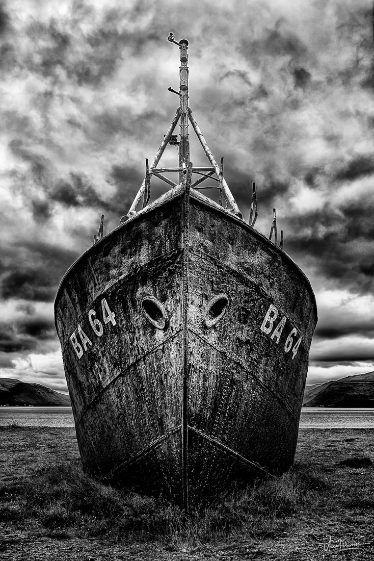 Garoar BA 64 shipwreck, Patreksfjoerour, Vestfiroir, Iceland Stock Photo -  Alamy