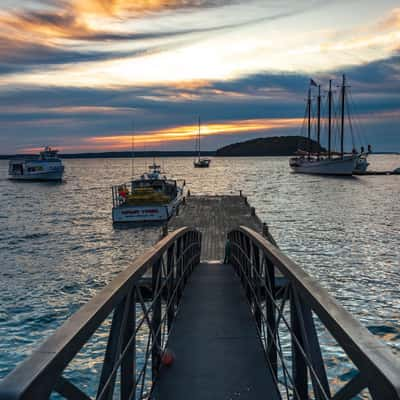 Bar Habor Wharf Maine Sunrise, USA