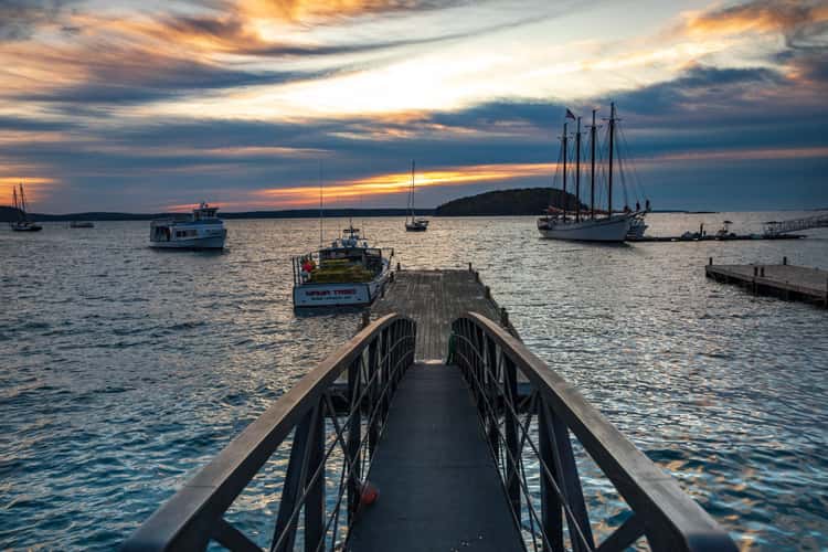 Bar Habor Wharf Maine Sunrise