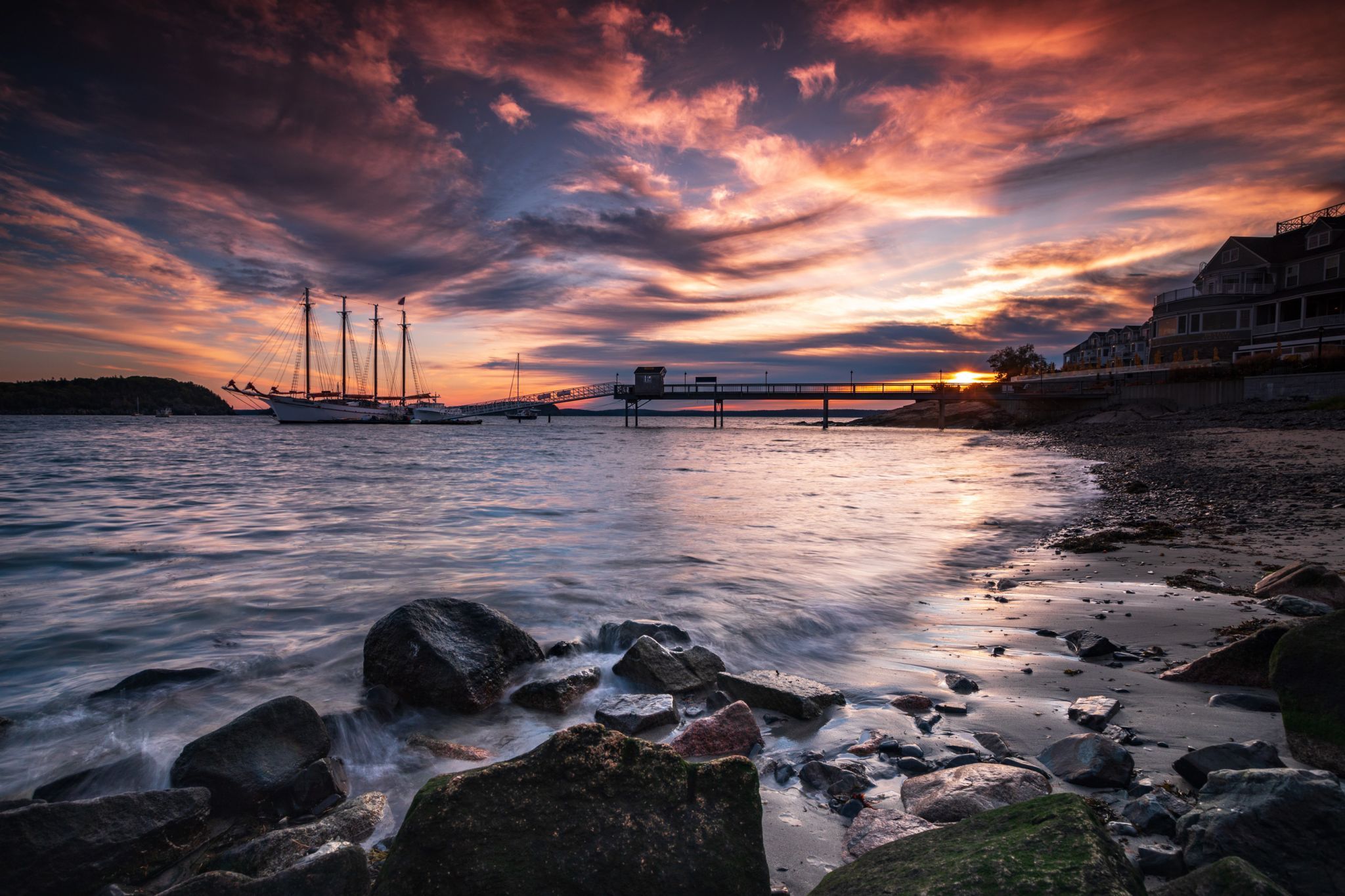 Bar Harbor Maine Cannon Sunrise, USA