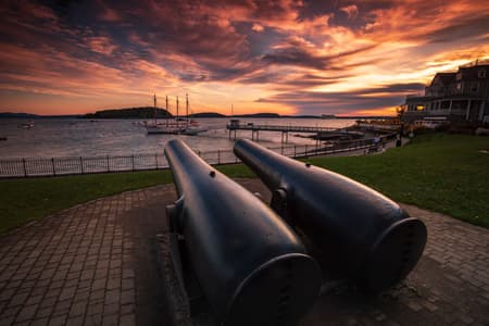 Bar Harbor Maine Cannon Sunrise