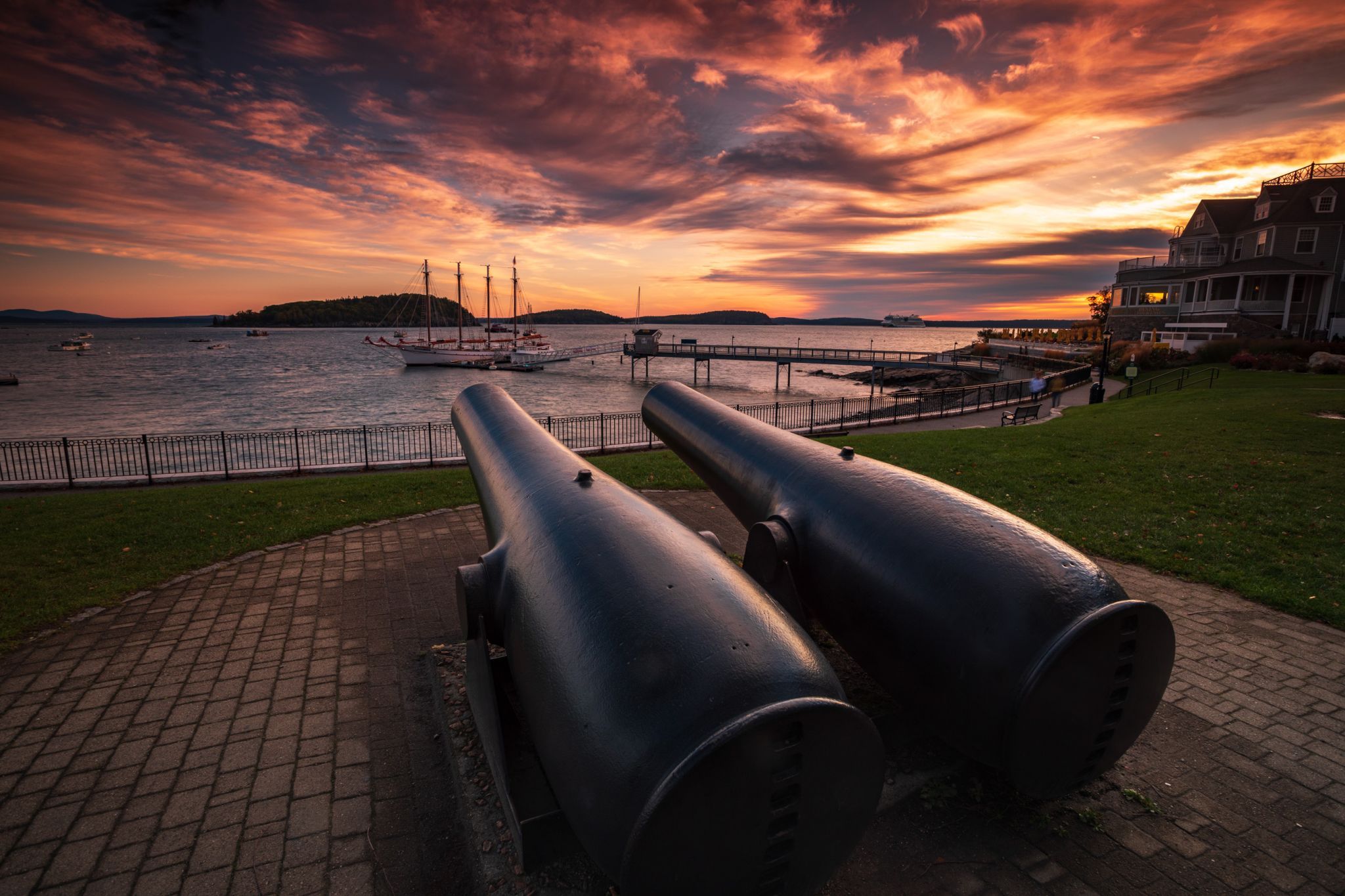 Bar Harbor Maine Cannon Sunrise, USA