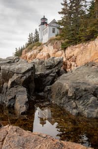 Cliff view of Bass Harbor Head Lighthouse