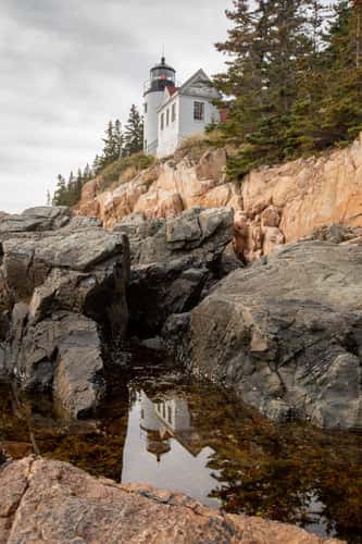 Cliff view of Bass Harbor Head Lighthouse