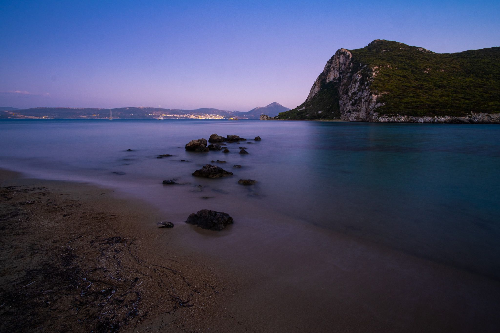 Beach at the end of Divari., Greece