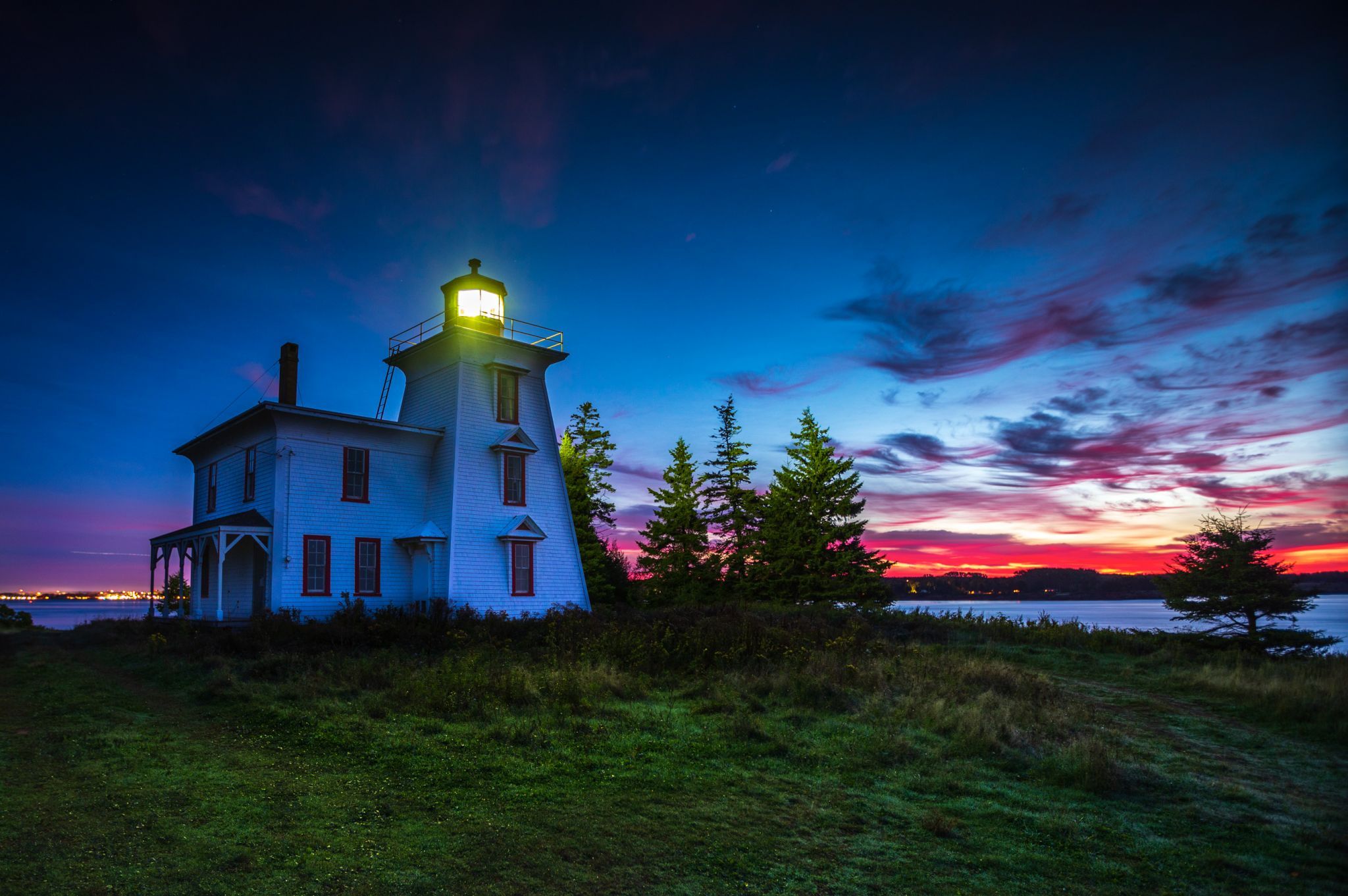 Blockhouse Point Lighthouse sunrise, Prince Edward Island, Canada