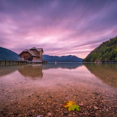 Boathouse on the lake, Strobl, Austria