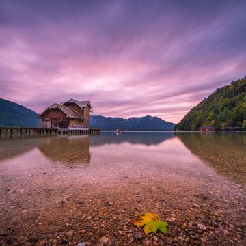Boathouse on the lake, Austria