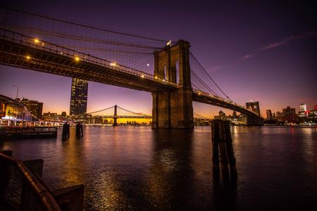 Brooklyn Bridge Sunrise Manhattan New York