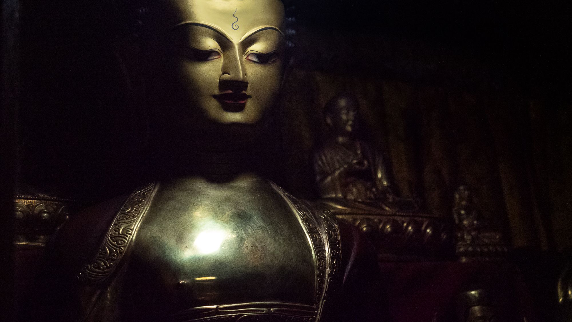 Buddha details in monastery, Nepal