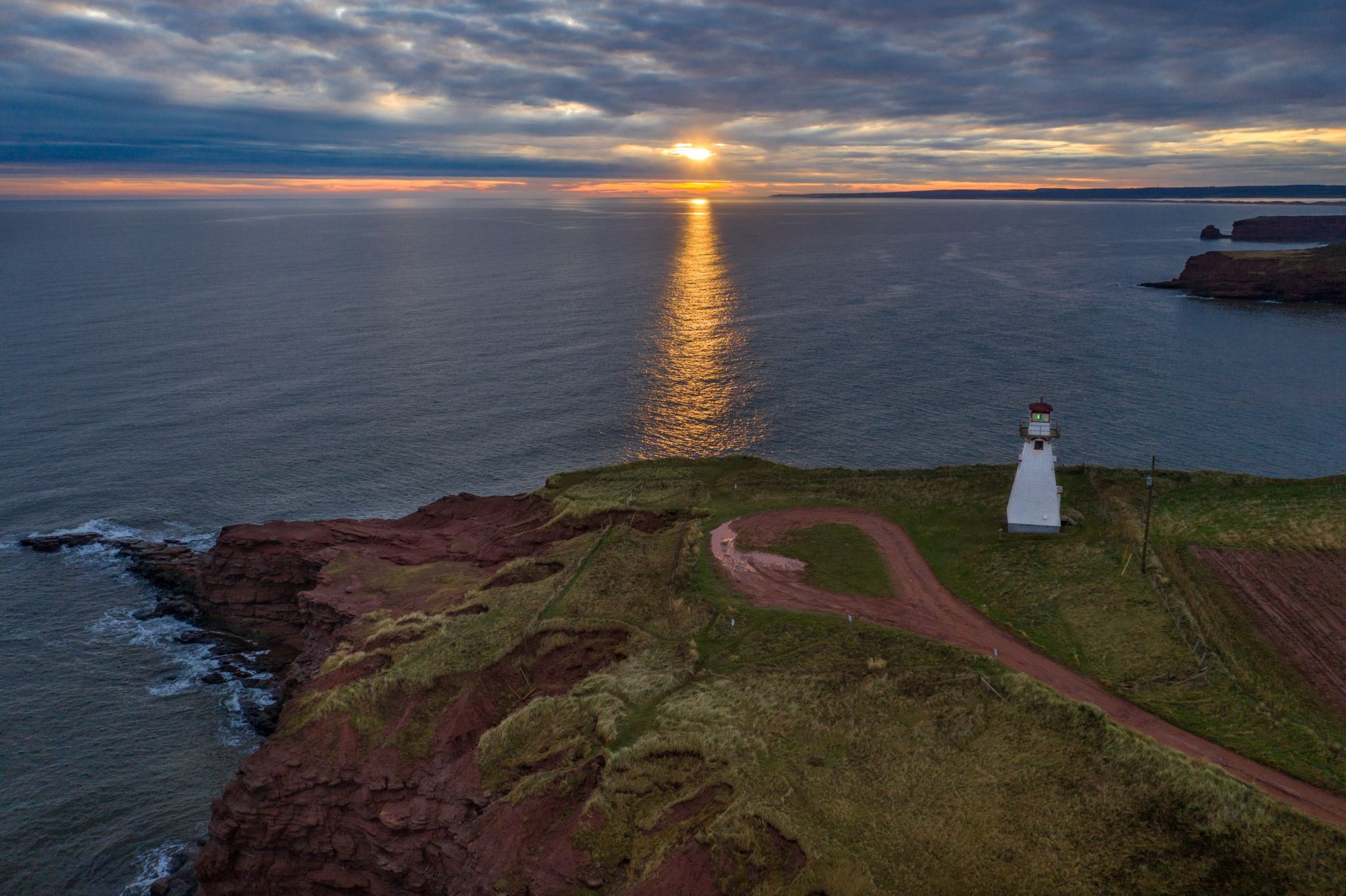 Cape Tyron Lighthouse sunrise Prince Edward Island, Canada