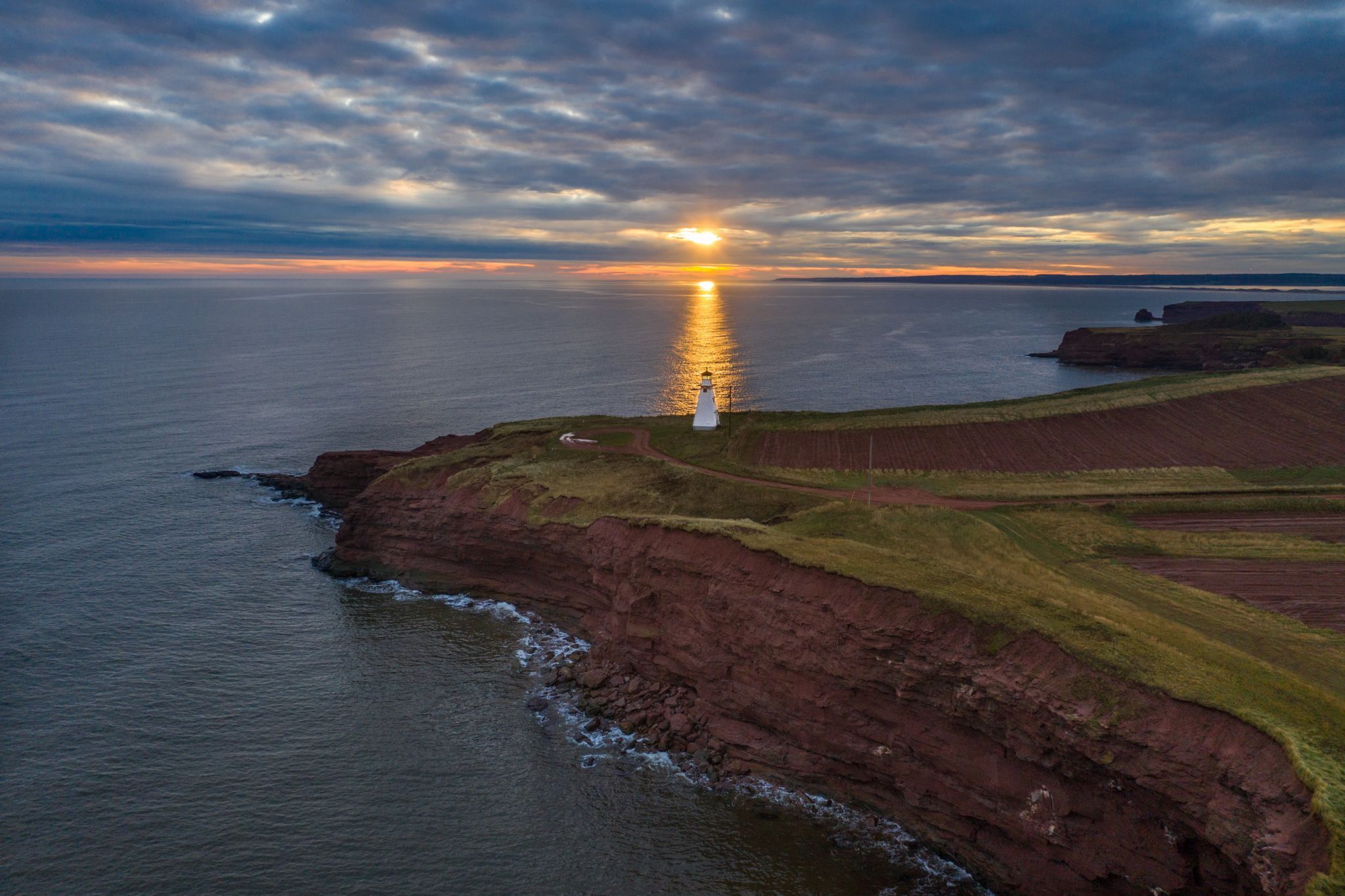 Cape Tyron Lighthouse sunrise Prince Edward Island, Canada
