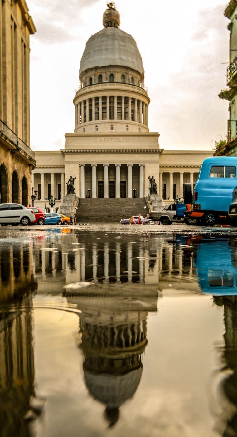 Capitol building street view, Cuba