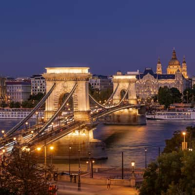 Chain Bridge from an unusual viewpoint, Hungary