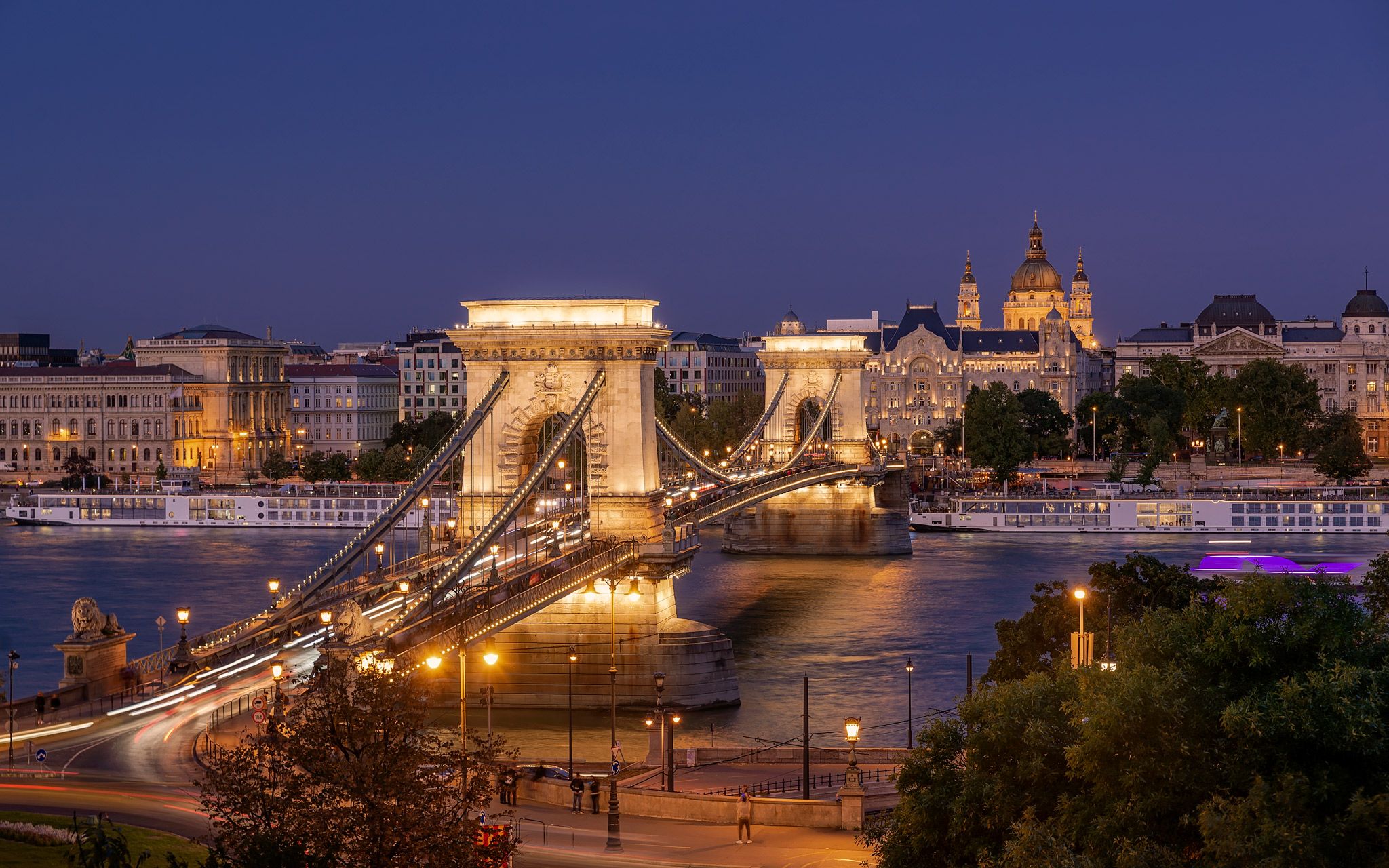 Chain Bridge from an unusual viewpoint, Hungary