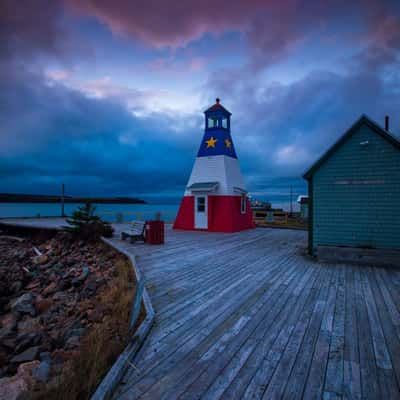 Chéticamp Harbour Lighthouse sunset Nova Scotia, Canada