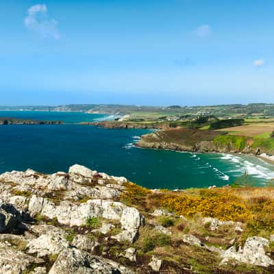 Coastal view on Fort de l'Aber and Îlot de l'Aber, France