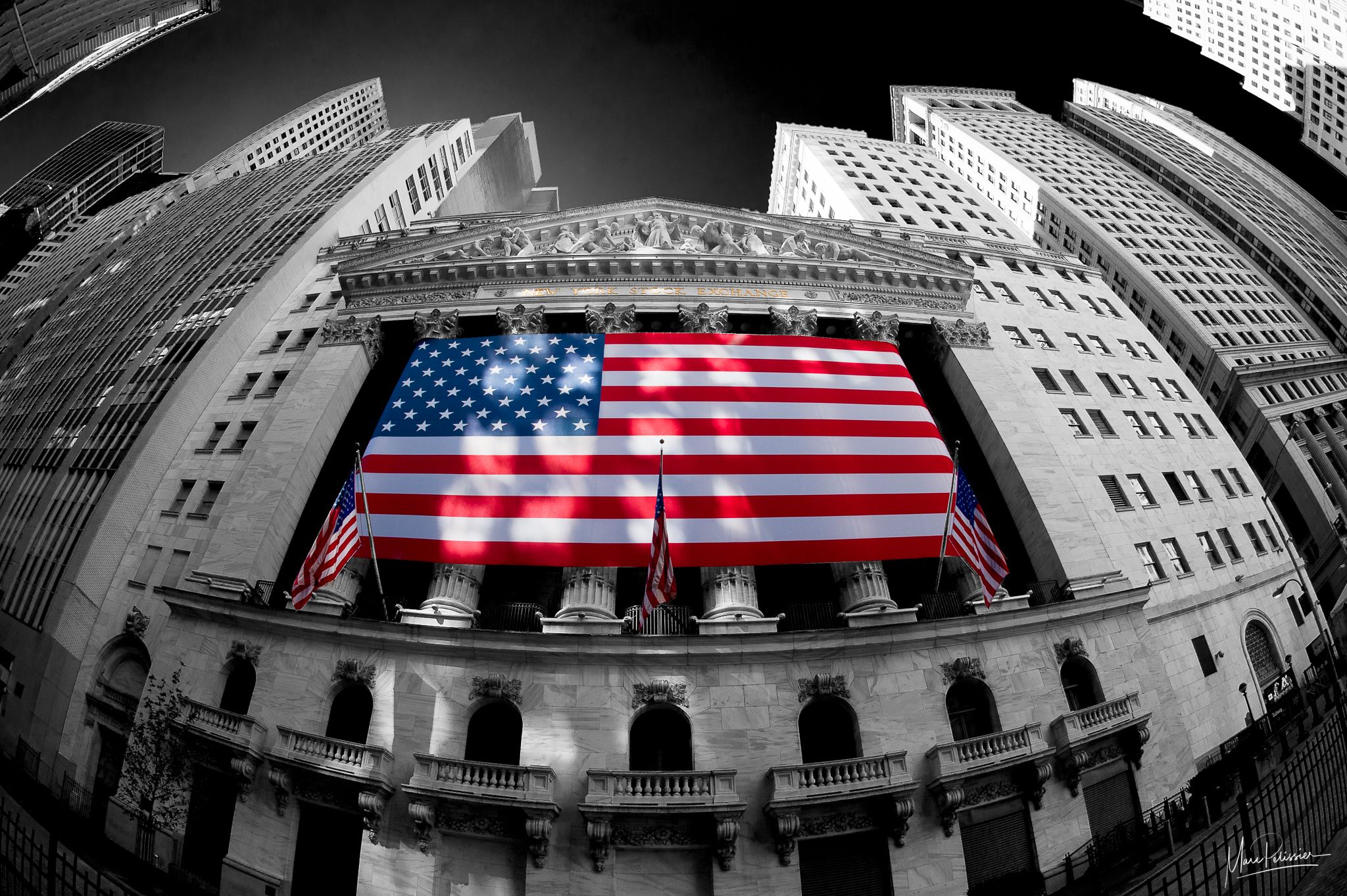 Dark cloud over Wall Street, New York City, USA