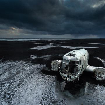 DC-3 plane wreck [drone], Iceland