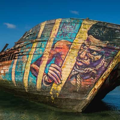 Dead boats bay, France