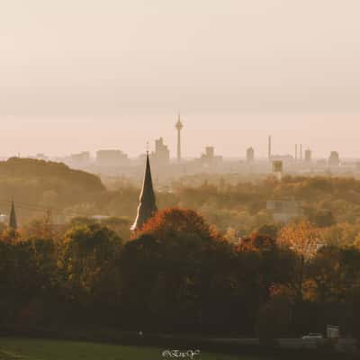 Dusseldorf City skeline from east, Germany