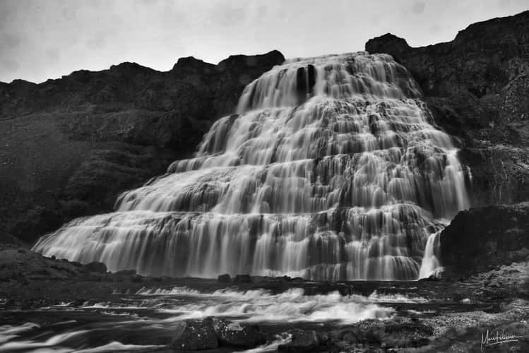 Close-up of Dynjandi Waterfall