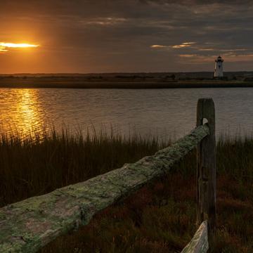 Edgartown lighthouse, across the lagoon Martha's Vineyard, USA
