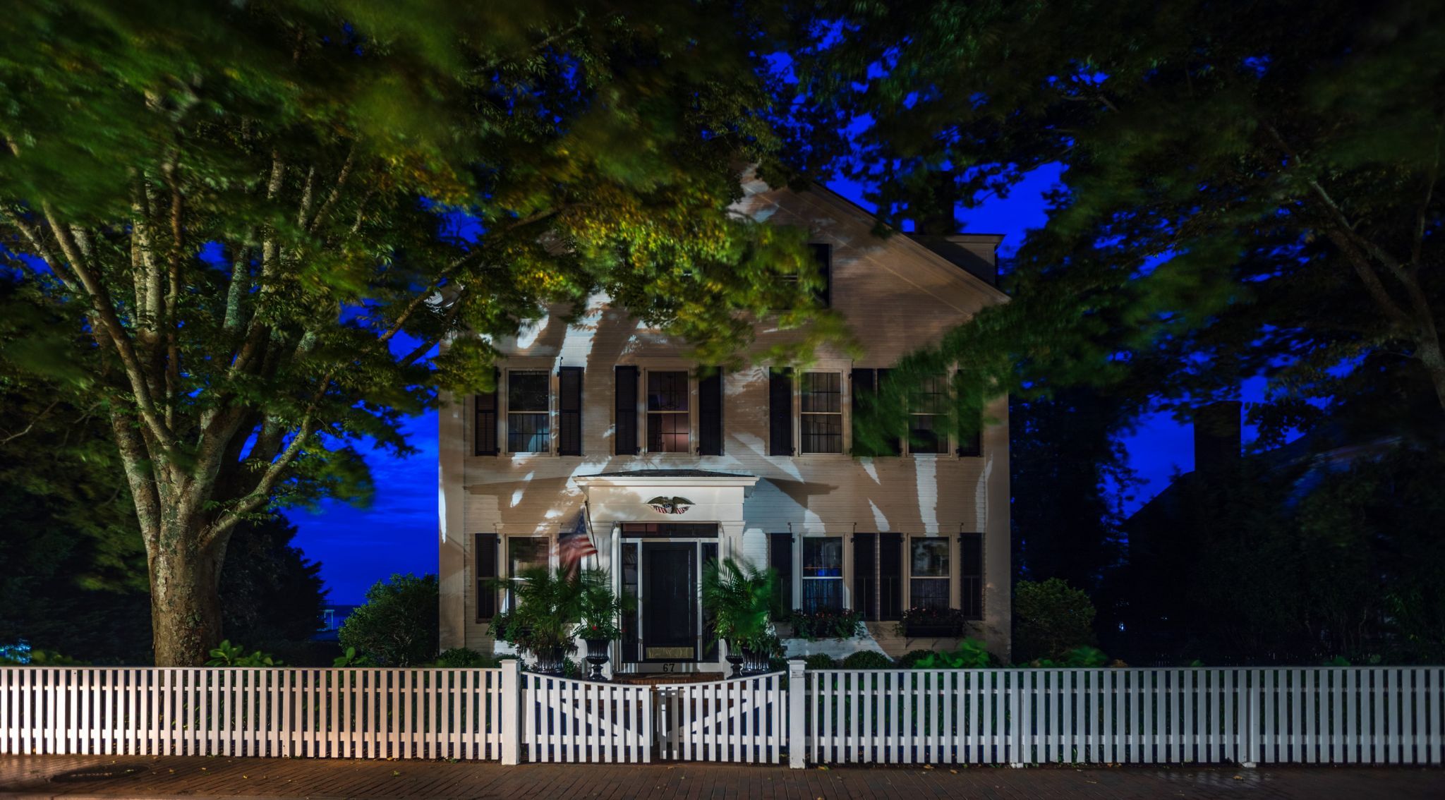 Edgartown Martha's Vineyard house blue hour, USA