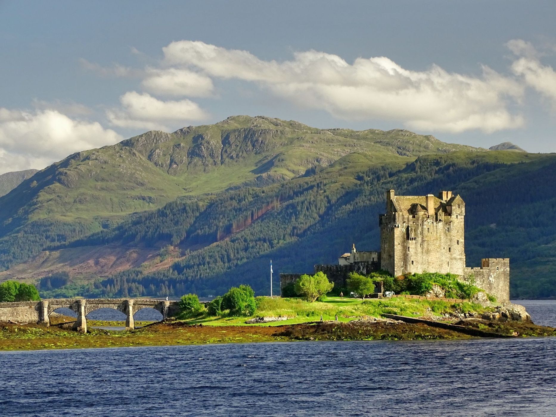 Eilean Donan Castle from the Loch Long Bridge, United Kingdom