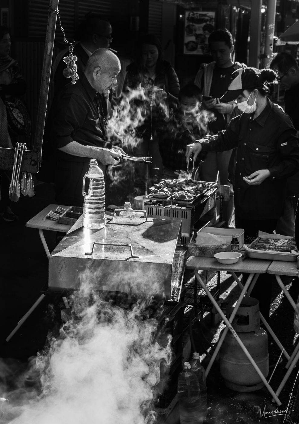 Fish shops and bar, Japan