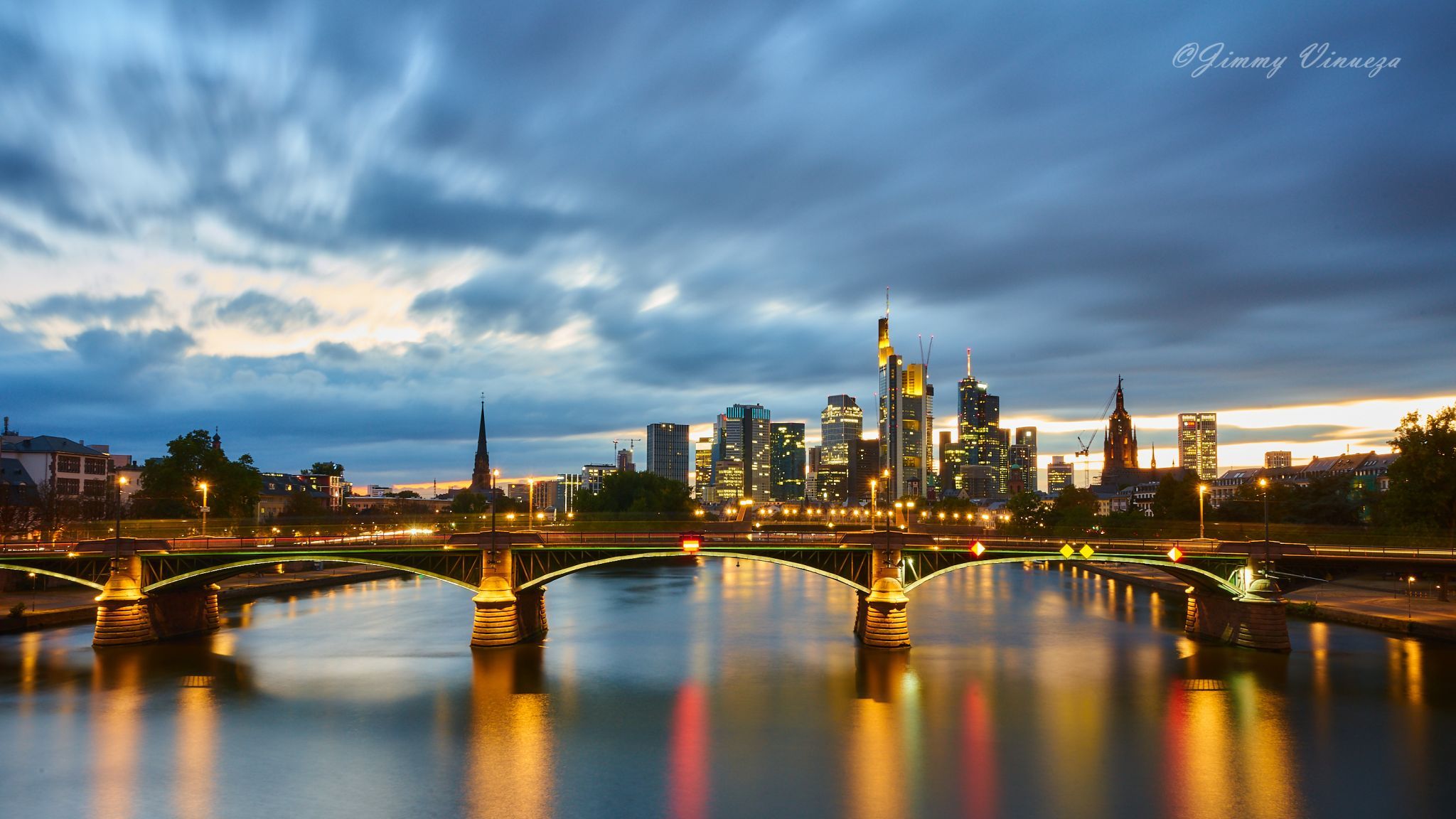 View from the Flößerbrücke, Frankfurt am Main, Germany