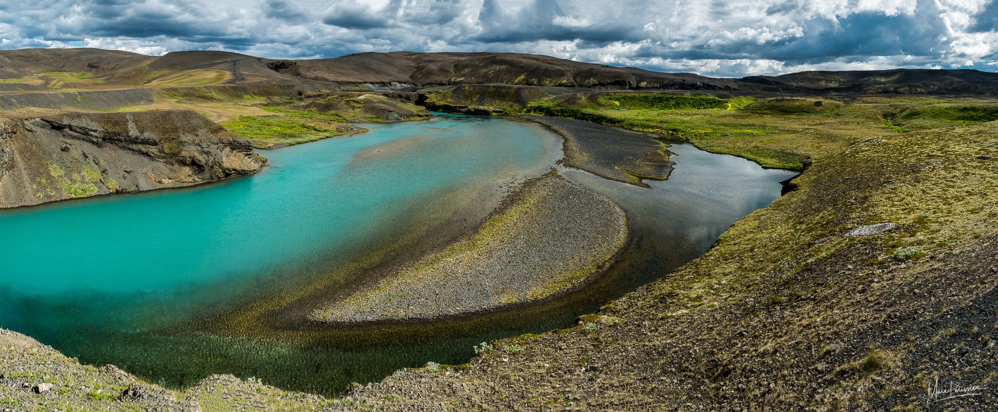 From Landmannalaugar entrance dam bridge, Iceland