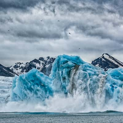 Ice carving of Spitzberg Glacier, Svalbard & Jan Mayen Islands