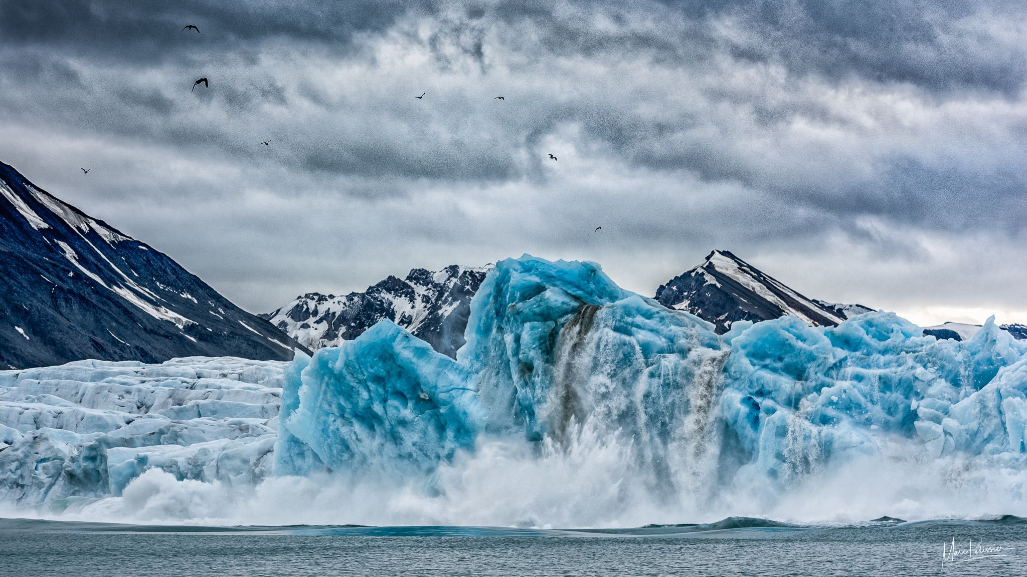 Ice carving of Spitzberg Glacier, Svalbard & Jan Mayen Islands