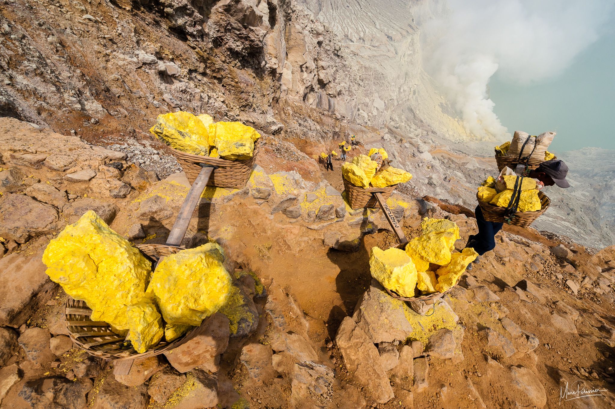 Into the Kawah Ijen crater, Indonesia