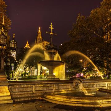 Jacob Wrey Mould Fountain in City Hall Park, New York City, USA