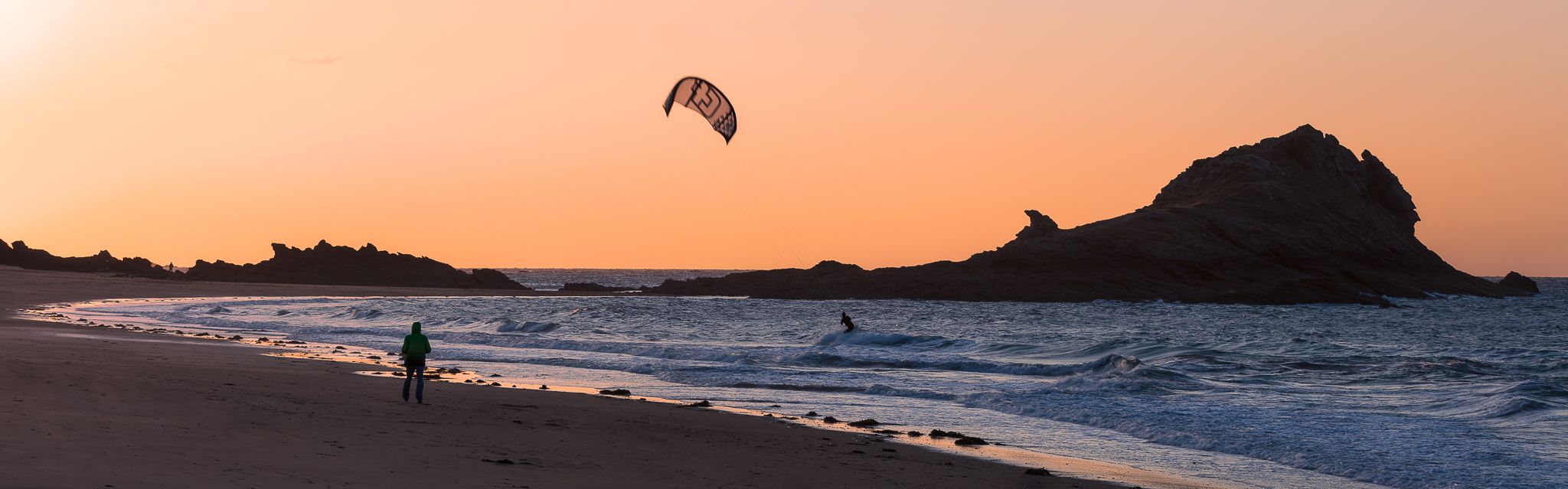 Kitesurfer at Plage des Chevrets, France