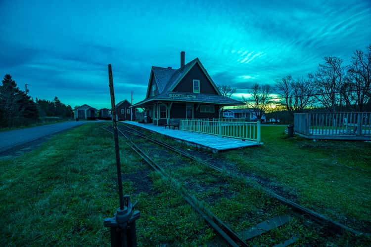 Louisbourg Station Museum sunrise Cape Brenton Nova Scotia