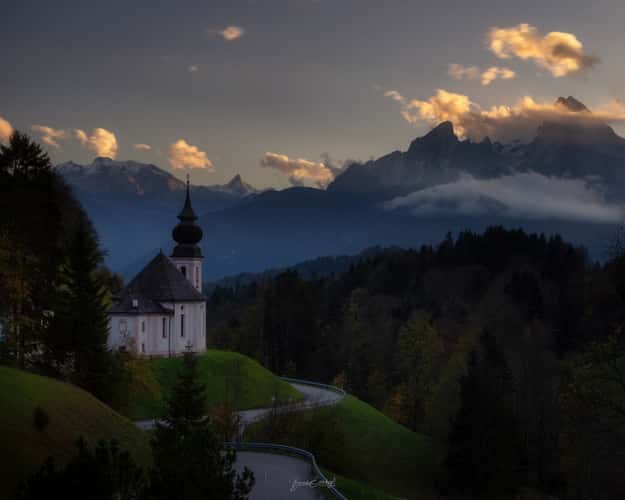 Maria Gern Church, Bavaria - Hill View