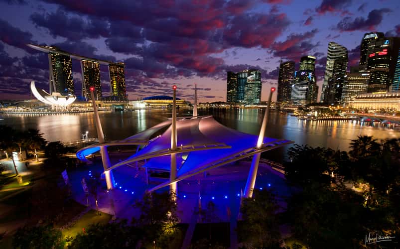 Marina Bay sand view from theater platform