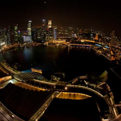 Marina Bay view from top of Bay sands platform, Singapore