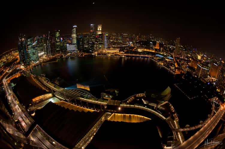 Marina Bay view from top of Bay sands platform