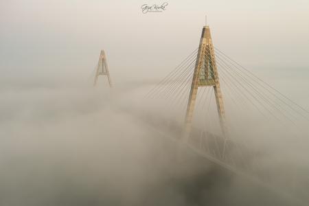 Megyeri bridge in border of Budapest