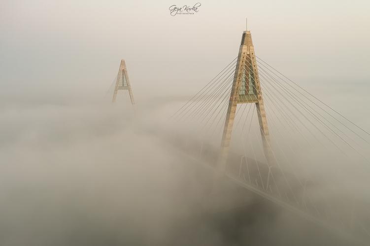 Megyeri bridge in border of Budapest